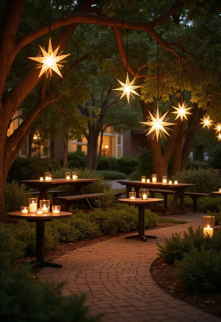 30+ Home Decor Ideas Featuring Star Candle Holders for Magical Nights 32 30+ Home Decor Ideas Featuring Star Candle Holders for Magical Nights - 12. Star Candles Outside