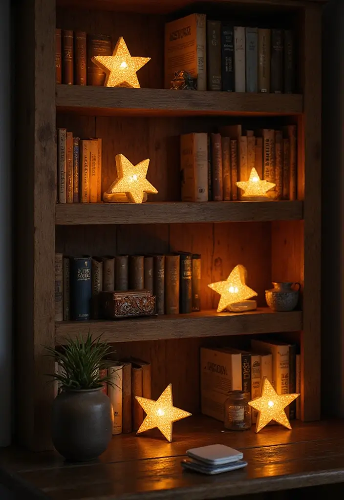 30+ Home Decor Ideas Featuring Star Candle Holders for Magical Nights 35 30+ Home Decor Ideas Featuring Star Candle Holders for Magical Nights - 13. Star Candle Holders in Uncommon Places