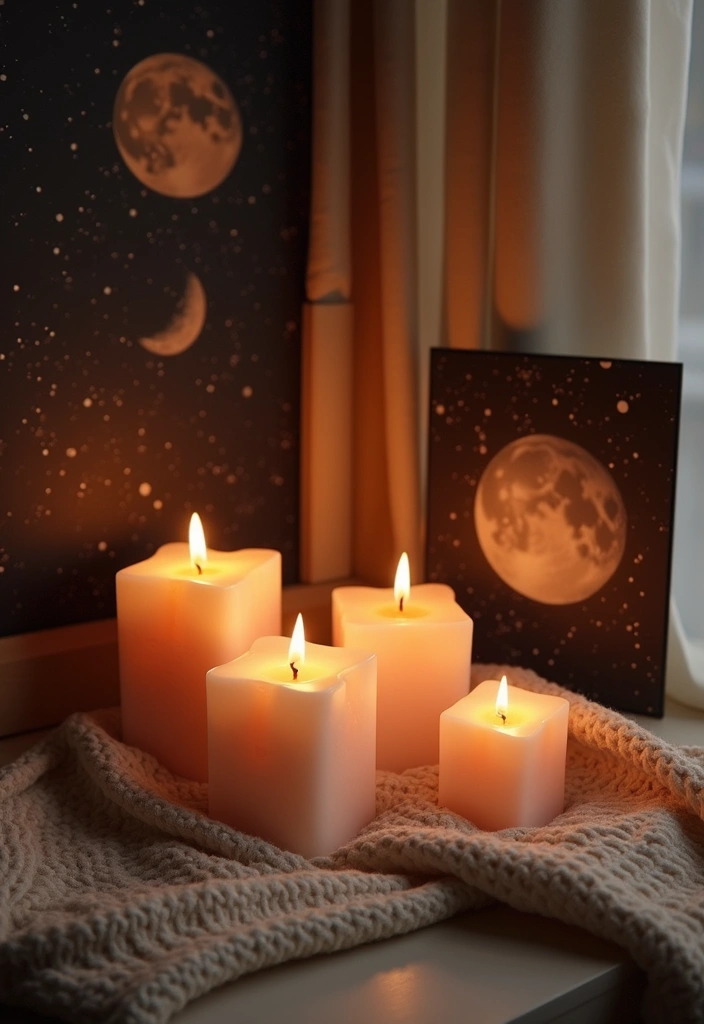 30+ Home Decor Ideas Featuring Star Candle Holders for Magical Nights 44 30+ Home Decor Ideas Featuring Star Candle Holders for Magical Nights - 20. Combining with Other Celestial Themes
