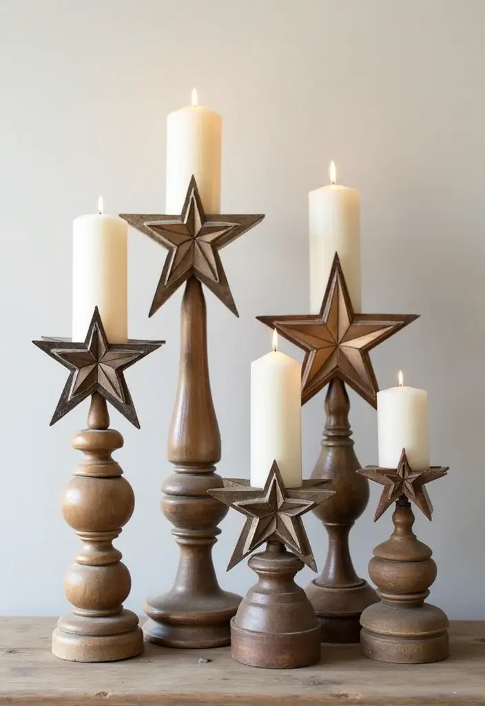 30+ Home Decor Ideas Featuring Star Candle Holders for Magical Nights 54 30+ Home Decor Ideas Featuring Star Candle Holders for Magical Nights - 22. Mixing Styles with Star Candle Holders