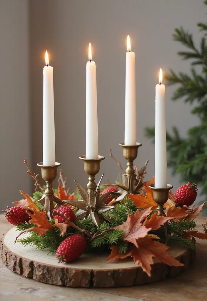 30+ Home Decor Ideas Featuring Star Candle Holders for Magical Nights 78 30+ Home Decor Ideas Featuring Star Candle Holders for Magical Nights - 26. Seasonal Transition Decor