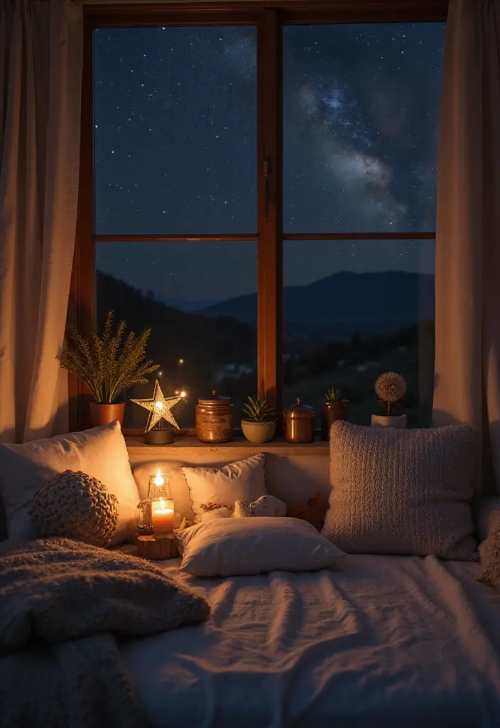 30+ Home Decor Ideas Featuring Star Candle Holders for Magical Nights 85 30+ Home Decor Ideas Featuring Star Candle Holders for Magical Nights - 27. Creating a Stargazing Corner