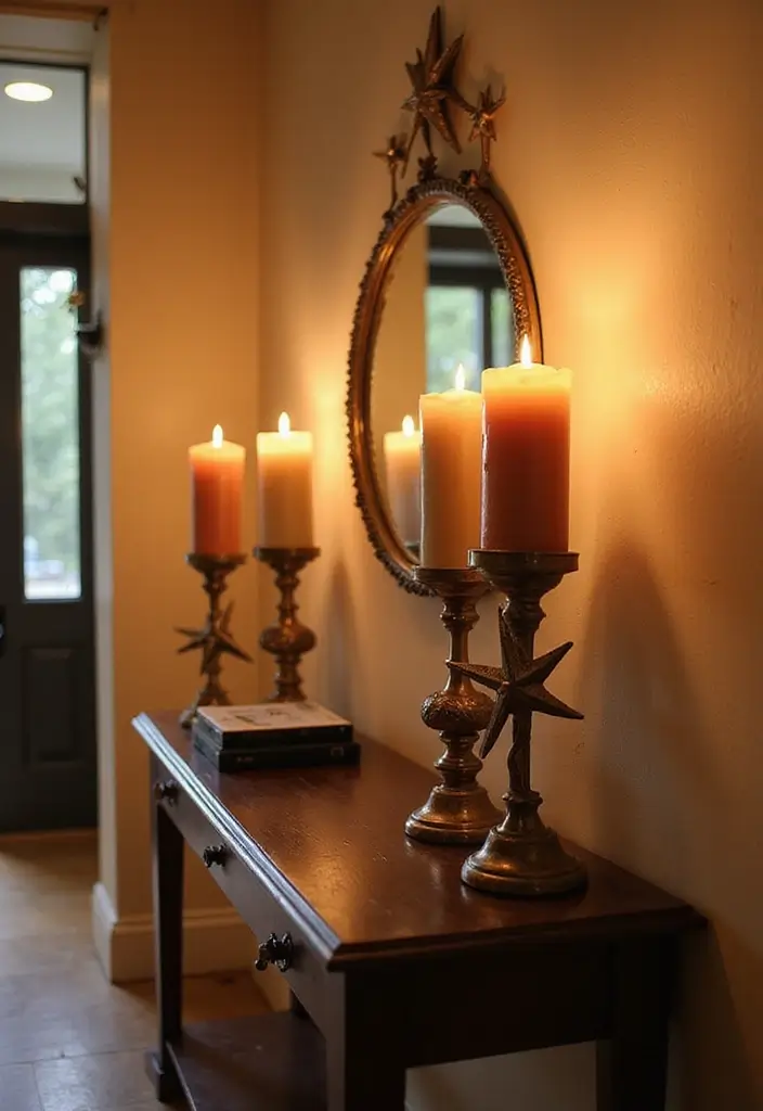 30+ Home Decor Ideas Featuring Star Candle Holders for Magical Nights 99 30+ Home Decor Ideas Featuring Star Candle Holders for Magical Nights - 29. Star Candle Holders in the Entryway