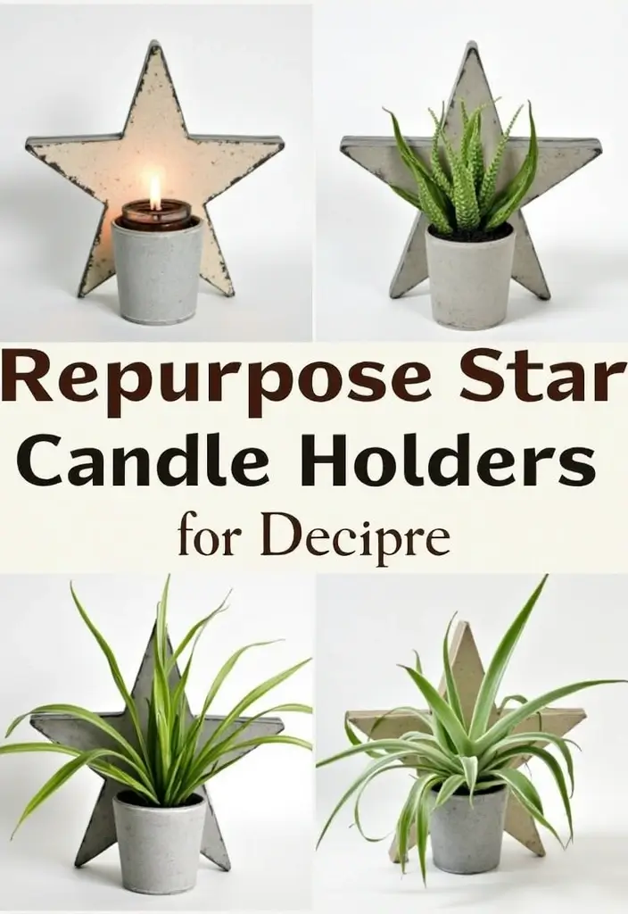 30+ Home Decor Ideas Featuring Star Candle Holders for Magical Nights 106 30+ Home Decor Ideas Featuring Star Candle Holders for Magical Nights - 30. Repurposed Star Candle Holders