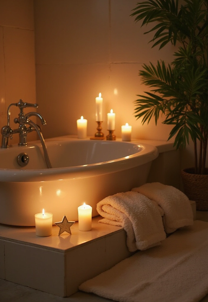 30+ Home Decor Ideas Featuring Star Candle Holders for Magical Nights 11 30+ Home Decor Ideas Featuring Star Candle Holders for Magical Nights - 5. Ethereal Bathroom Lighting