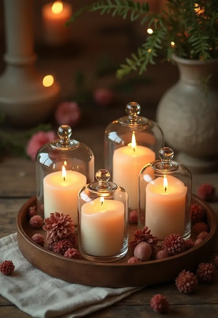 30+ Large Candle Holder Centerpiece Ideas That Wow Instantly 46 30+ Large Candle Holder Centerpiece Ideas That Wow Instantly - 12. Glass Domes and Candles