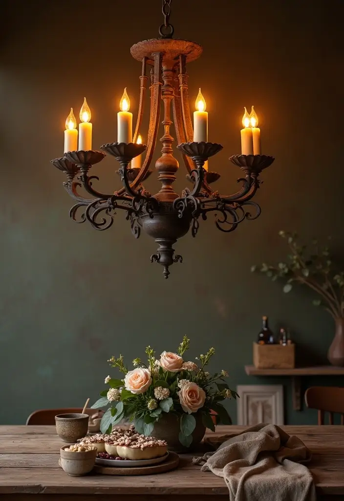30+ Large Candle Holder Centerpiece Ideas That Wow Instantly 83 30+ Large Candle Holder Centerpiece Ideas That Wow Instantly - 19. Rustic Chandelier Candle Holders