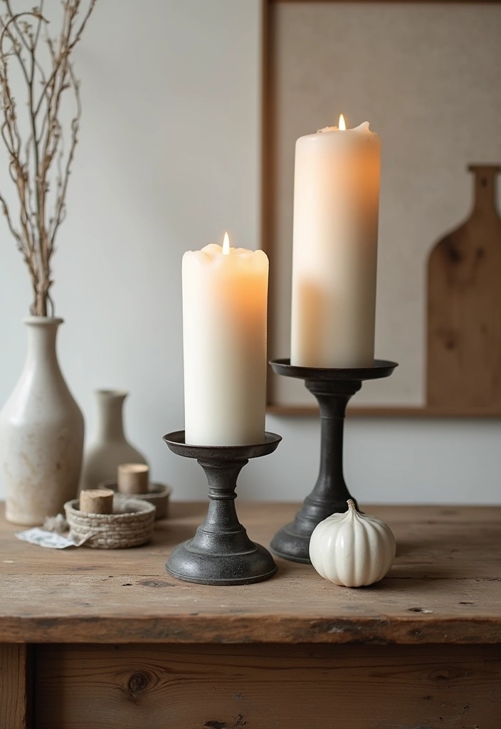 30+ Large Candle Holder Centerpiece Ideas That Wow Instantly 8 30+ Large Candle Holder Centerpiece Ideas That Wow Instantly - 2. Industrial Metal Holders