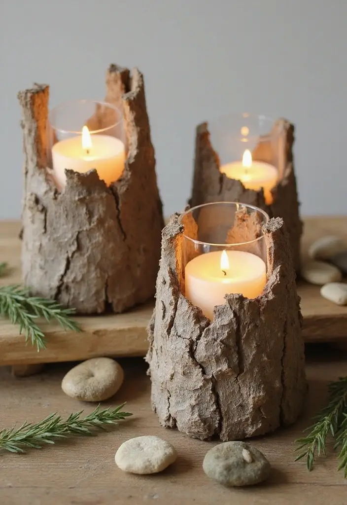 30+ Large Candle Holder Centerpiece Ideas That Wow Instantly 111 30+ Large Candle Holder Centerpiece Ideas That Wow Instantly - 23. Nature-Inspired Candle Holders