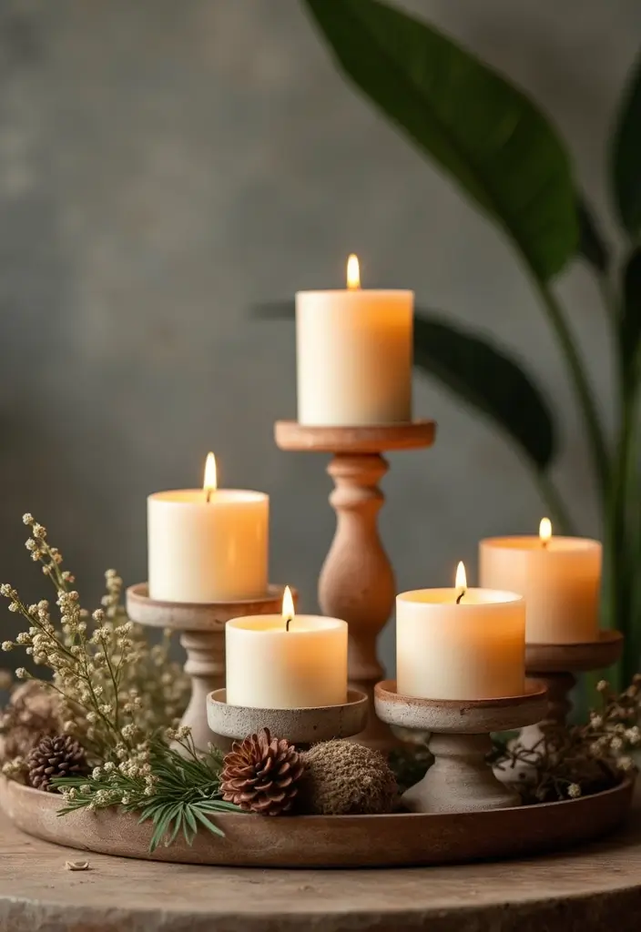30+ Large Candle Holder Centerpiece Ideas That Wow Instantly 125 30+ Large Candle Holder Centerpiece Ideas That Wow Instantly - 25. Layered Candle Holders