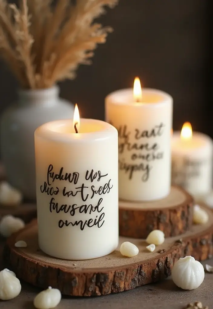 30+ Large Candle Holder Centerpiece Ideas That Wow Instantly 146 30+ Large Candle Holder Centerpiece Ideas That Wow Instantly - 28. Candle Holder with Handwritten Quotes