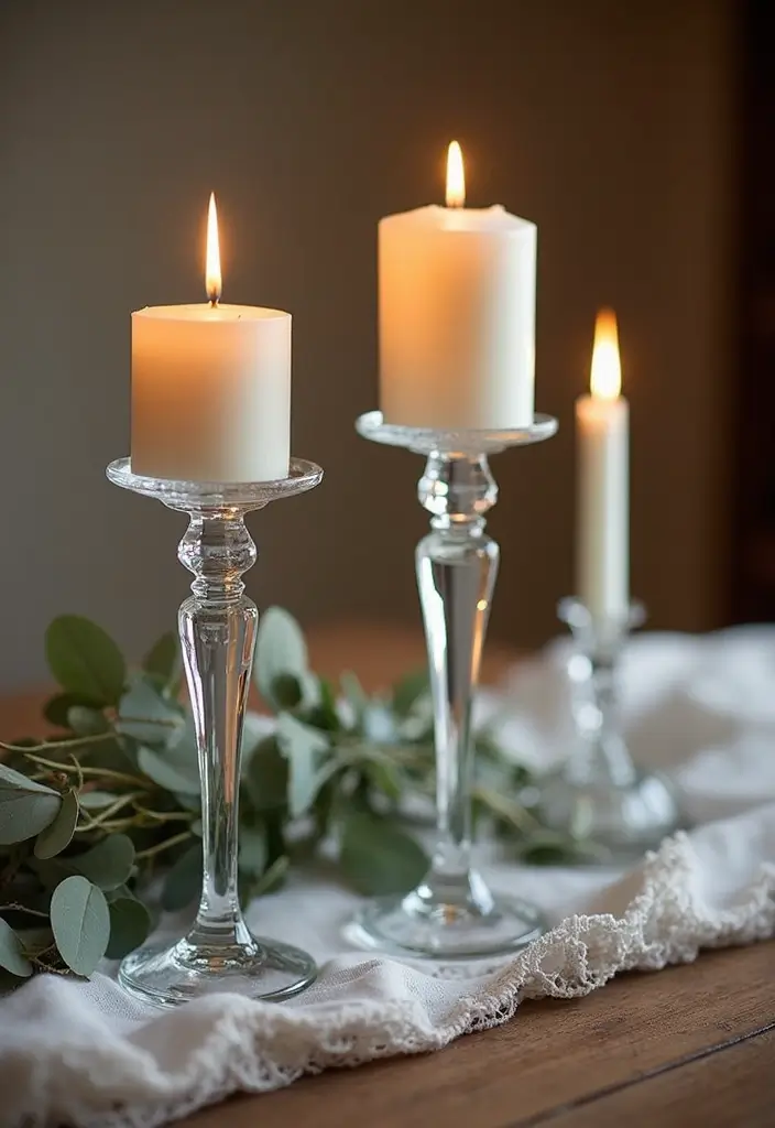 30+ Large Candle Holder Centerpiece Ideas That Wow Instantly 23 30+ Large Candle Holder Centerpiece Ideas That Wow Instantly - 5. Elegant Crystal Candlesticks