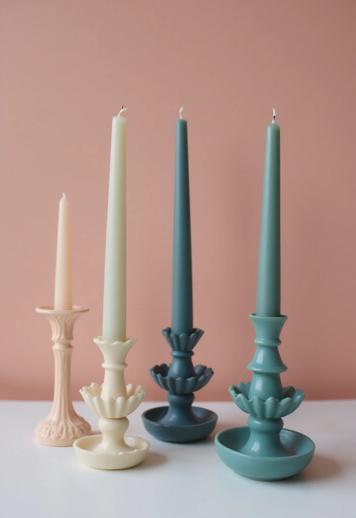 30 Metal Candle Stand Decor Ideas That Add Height and Drama 23 30 Metal Candle Stand Decor Ideas That Add Height and Drama - 11. Monochromatic Lotus Candle Holders