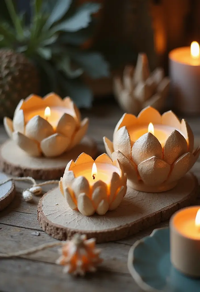 30 Metal Candle Stand Decor Ideas That Add Height and Drama 32 30 Metal Candle Stand Decor Ideas That Add Height and Drama - 14. Lotus Candle Holders as Gifts