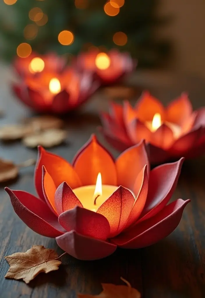 30 Metal Candle Stand Decor Ideas That Add Height and Drama 83 30 Metal Candle Stand Decor Ideas That Add Height and Drama - 23. Lotus Candle Holders with Seasonal Themes
