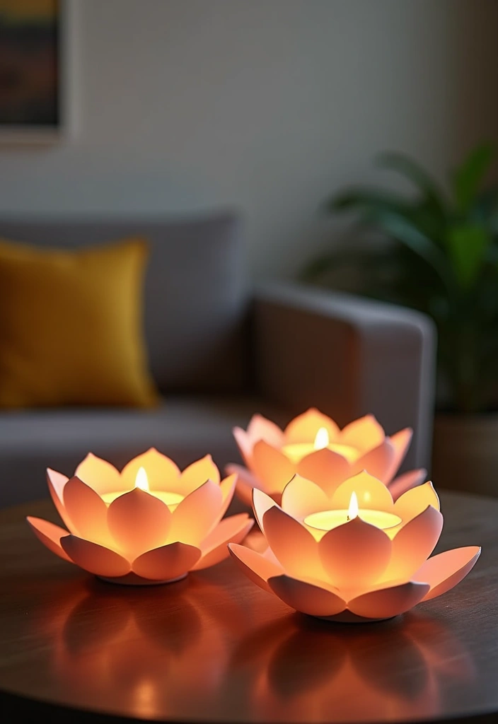 30 Metal Candle Stand Decor Ideas That Add Height and Drama 104 30 Metal Candle Stand Decor Ideas That Add Height and Drama - 26. Lotus Candle Holders with Modern Technology