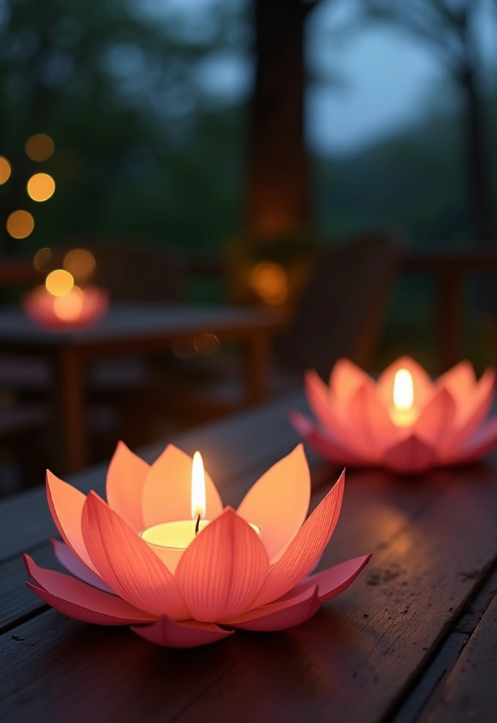 30 Metal Candle Stand Decor Ideas That Add Height and Drama 19 30 Metal Candle Stand Decor Ideas That Add Height and Drama - 9. Lotus Candle Holders for Outdoor Decor
