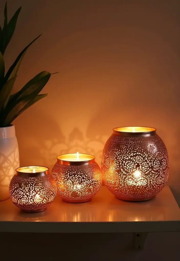 30 Rose Gold Candle Decor Ideas That Feel Modern and Feminine 33 30 Rose Gold Candle Decor Ideas That Feel Modern and Feminine - 13. Decorative Rose Gold Candle Jars