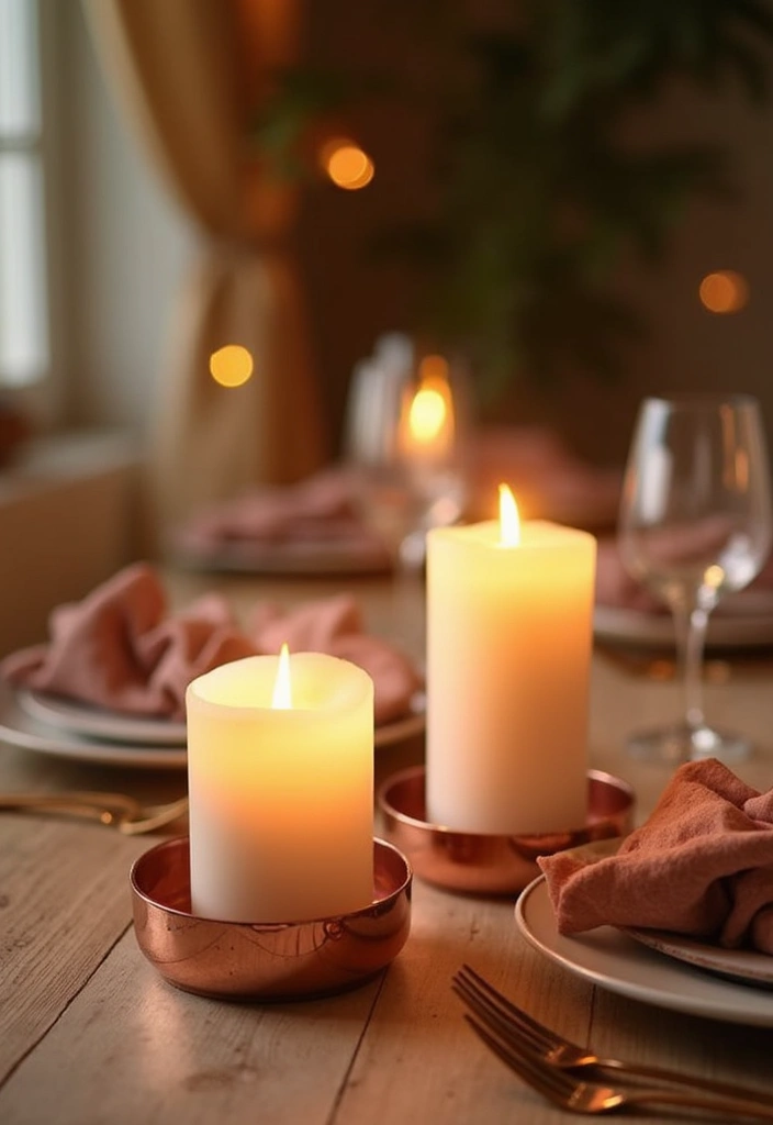 30 Rose Gold Candle Decor Ideas That Feel Modern and Feminine 38 30 Rose Gold Candle Decor Ideas That Feel Modern and Feminine - 14. Rose Gold Candle Rings