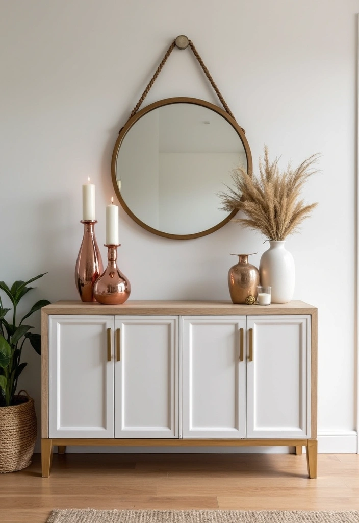 30 Rose Gold Candle Decor Ideas That Feel Modern and Feminine 115 30 Rose Gold Candle Decor Ideas That Feel Modern and Feminine - 29. Rose Gold Candle Displays for Entryways