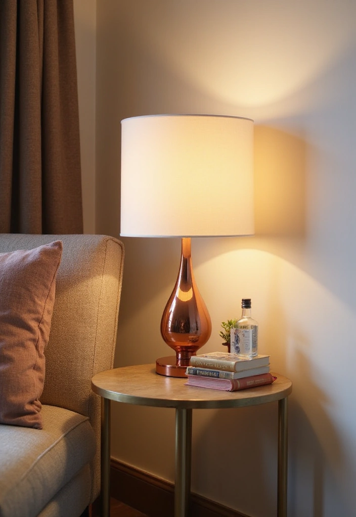 30 Rose Gold Candle Decor Ideas That Feel Modern and Feminine 4 30 Rose Gold Candle Decor Ideas That Feel Modern and Feminine - 4. Modern Rose Gold Accent Lamps