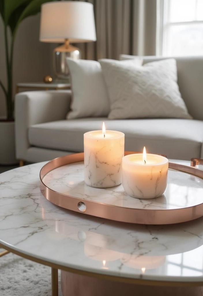 30 Rose Gold Candle Decor Ideas That Feel Modern and Feminine 11 30 Rose Gold Candle Decor Ideas That Feel Modern and Feminine - 5. Rose Gold and Marble Combinations