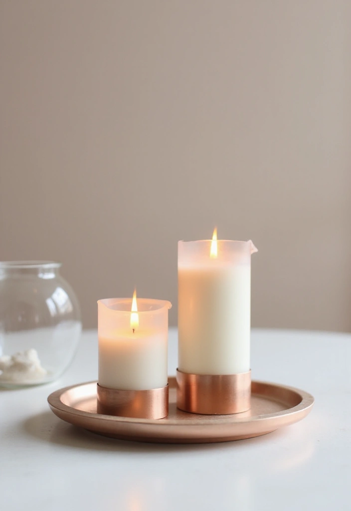 30 Rose Gold Candle Decor Ideas That Feel Modern and Feminine 18 30 Rose Gold Candle Decor Ideas That Feel Modern and Feminine - 6. Minimalistic Candle Displays
