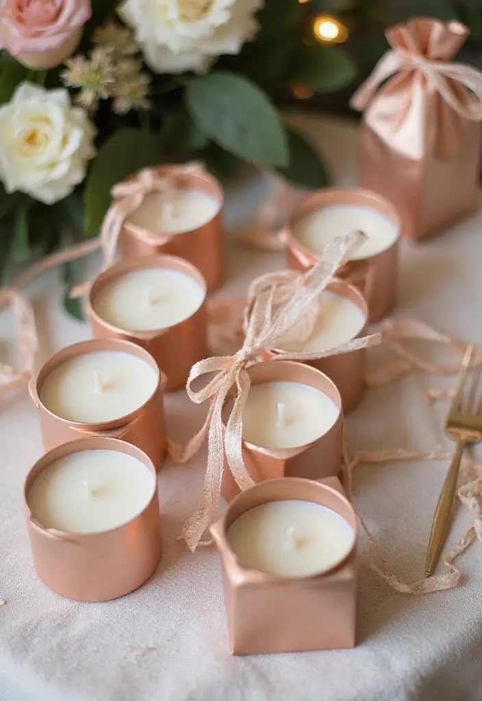 30 Rose Gold Candle Decor Ideas That Feel Modern and Feminine 20 30 Rose Gold Candle Decor Ideas That Feel Modern and Feminine - 8. Rose Gold Candle Favors
