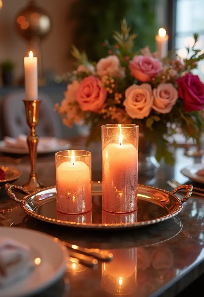 30 Taper Candlestick Decor Ideas for Elegant Dining Rooms 73 30 Taper Candlestick Decor Ideas for Elegant Dining Rooms - 13. Candlelight and Mirrored Surfaces