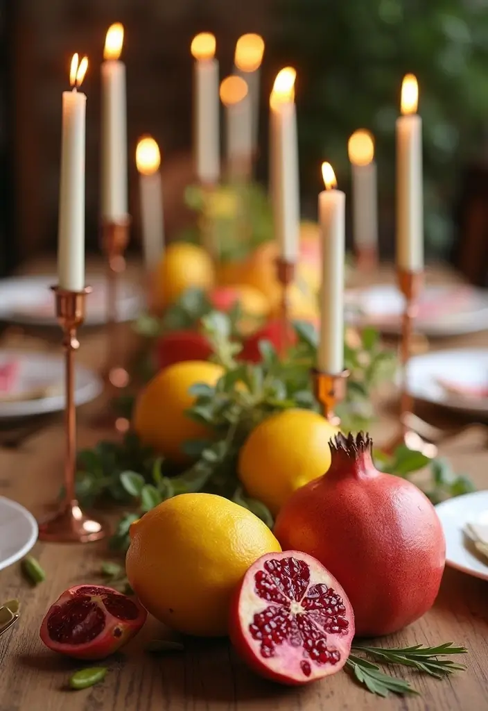30 Taper Candlestick Decor Ideas for Elegant Dining Rooms 83 30 Taper Candlestick Decor Ideas for Elegant Dining Rooms - 15. Candle and Fruit Pairings