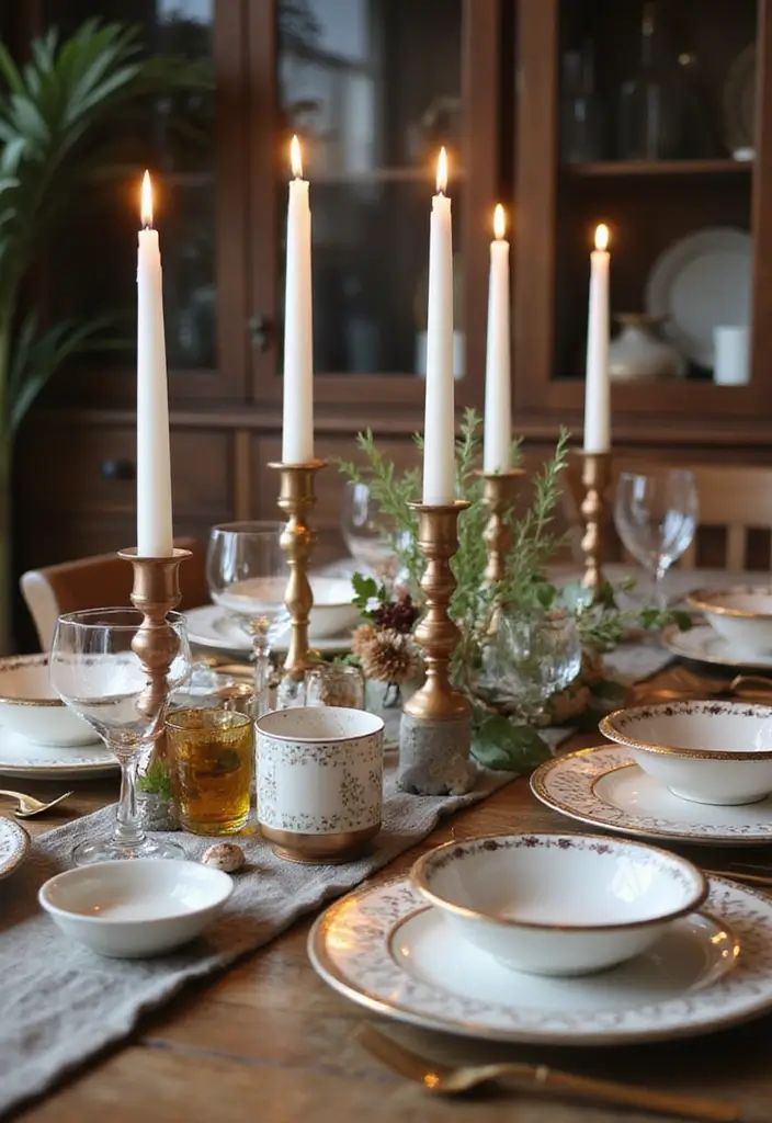 30 Taper Candlestick Decor Ideas for Elegant Dining Rooms 92 30 Taper Candlestick Decor Ideas for Elegant Dining Rooms - 18. Eclectic Styles