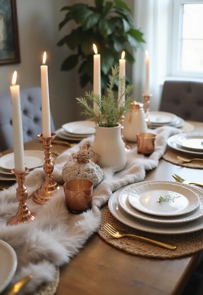 30 Taper Candlestick Decor Ideas for Elegant Dining Rooms 8 30 Taper Candlestick Decor Ideas for Elegant Dining Rooms - 2. Layered Textures