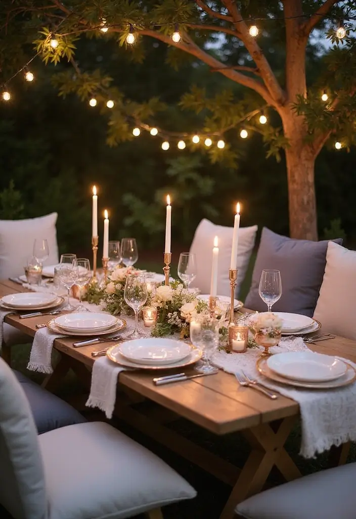 30 Taper Candlestick Decor Ideas for Elegant Dining Rooms 124 30 Taper Candlestick Decor Ideas for Elegant Dining Rooms - 26. Outdoor Elegance