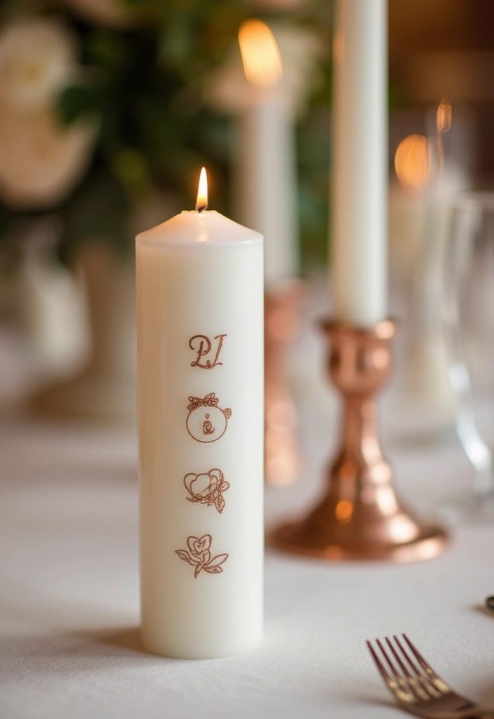 30 Taper Candlestick Decor Ideas for Elegant Dining Rooms 134 30 Taper Candlestick Decor Ideas for Elegant Dining Rooms - 30. Personalized Candle Favors